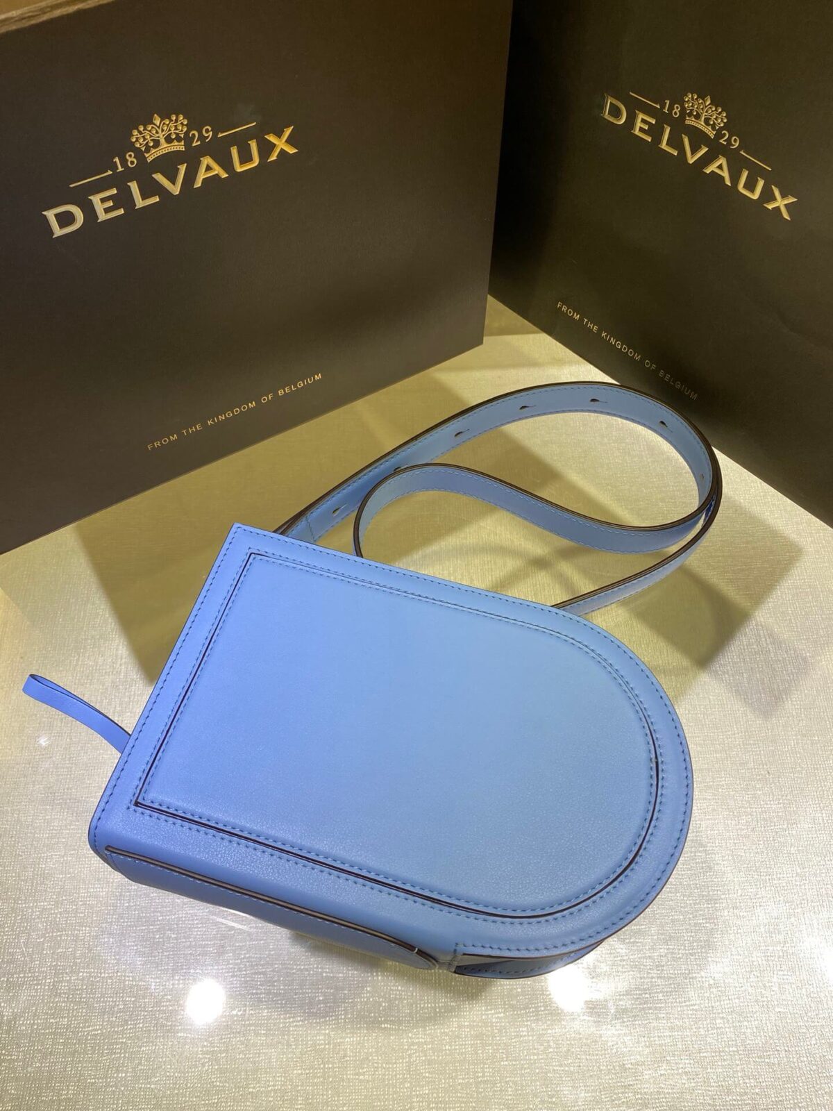 Delvaux Casual Pin Cross Bag Over Zele Calf Latte