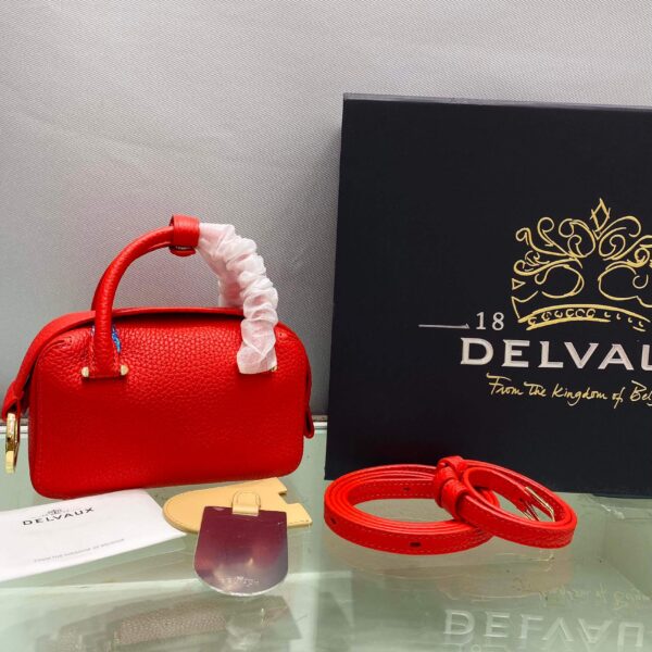 Delvaux Nano Cool Box Leather Red Bag