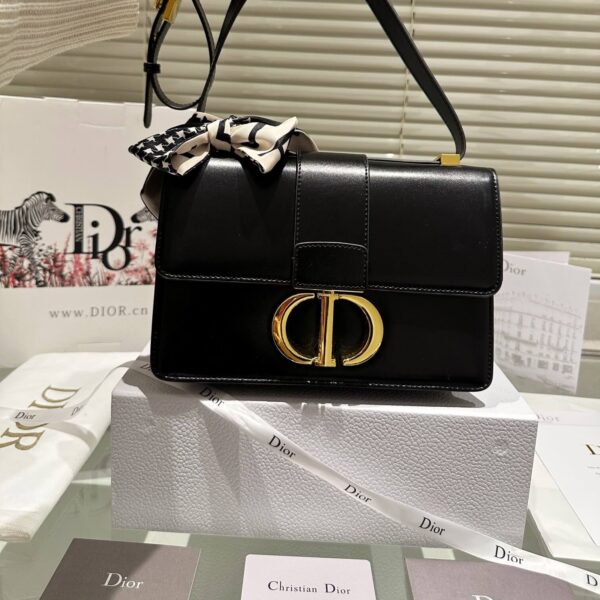 Dior Black Crossbody Leather Montaigne Shoulder Bag