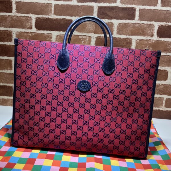 Gucci GG Multicolour large tote bag red