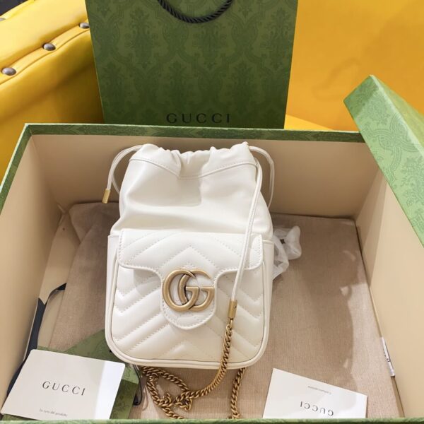 Gucci Mini Gg Marmont Leather Bucket Shoulder Bag