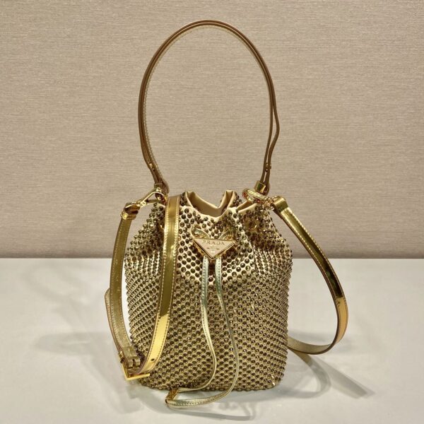 Prada Crystal Bucket Beautiful Gold Purse, Unlimited Edition