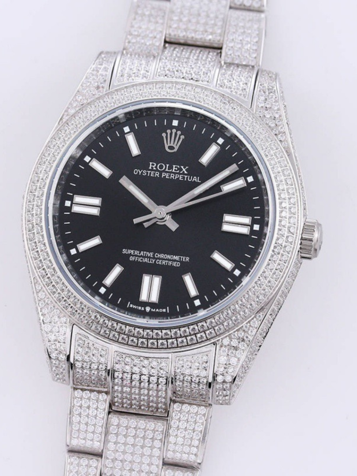 Rolex Designer Luxury Watch Quaity 41MM Shiny Diamonds Silver Case