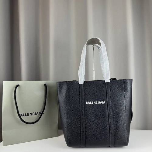 Balenciaga Black Small Everyday Shopper Tote Calfskin Leather Bag