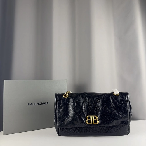 Balenciaga Chain Small Monaco Leather Shoulder Bag