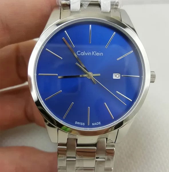 Calvin Klein City Blue Dial Silver Steel Strap Watch For Men