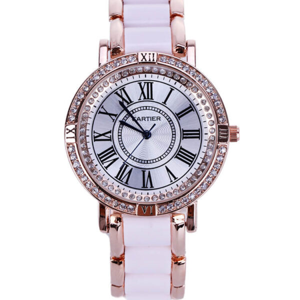 Cartier Crystal Wrist Leather Watch for Women