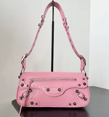 Denim BB Monogram Le Cagole Shoulder Bag XS Pink