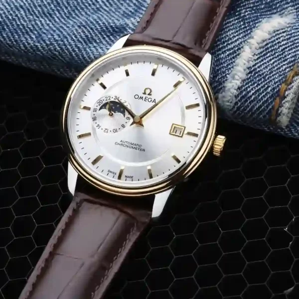 Omega De Ville Prestige Chronometer Automatic Leather Watch