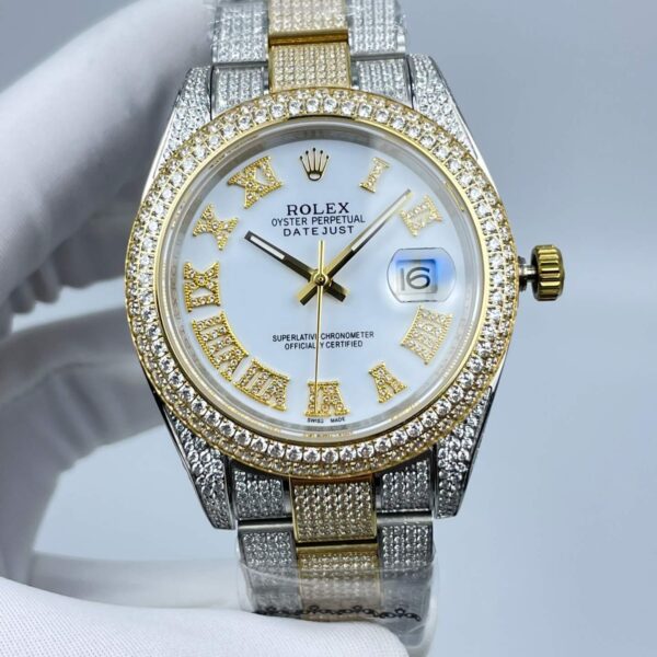 Rolex Bust Down Iced Out 41MM Yellow Gold Roman Numeral