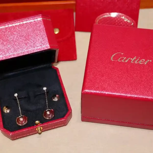 Cartier Amulette De Most Popular Rose Gold Diamonds Earrings For Ladies