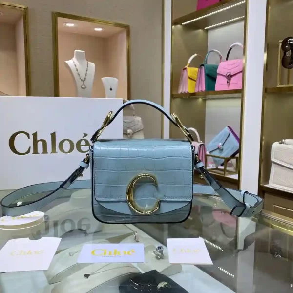 Chloé Mini Crocodile-effect Leather Crossbody Shoulder Bag