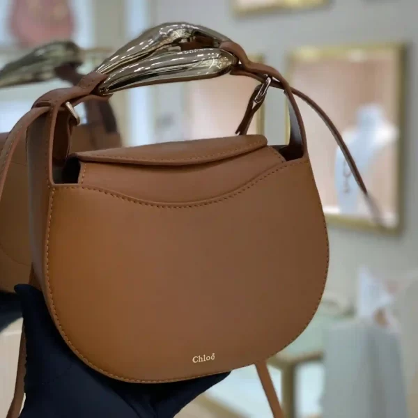 Chloe Mini Tess Day Bag In Brown Leather Shoulder Bag