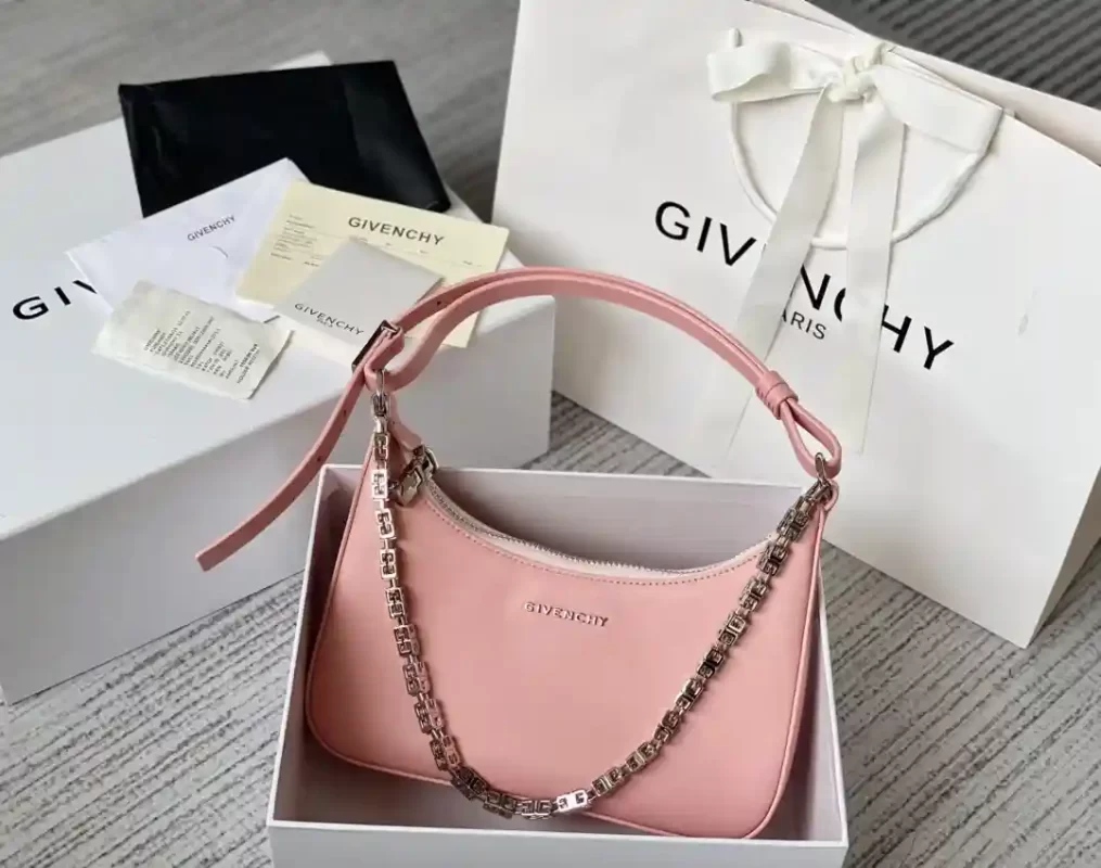 Givenchy Smooth Calfskin Mini Moon Cut Out Shoulder Bag Bright Pink