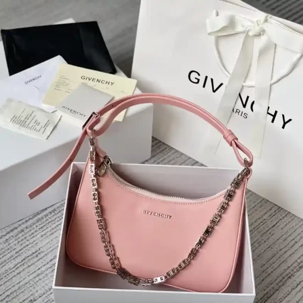 Givenchy Smooth Calfskin Mini Moon Cut Out Shoulder Bag Bright Pink