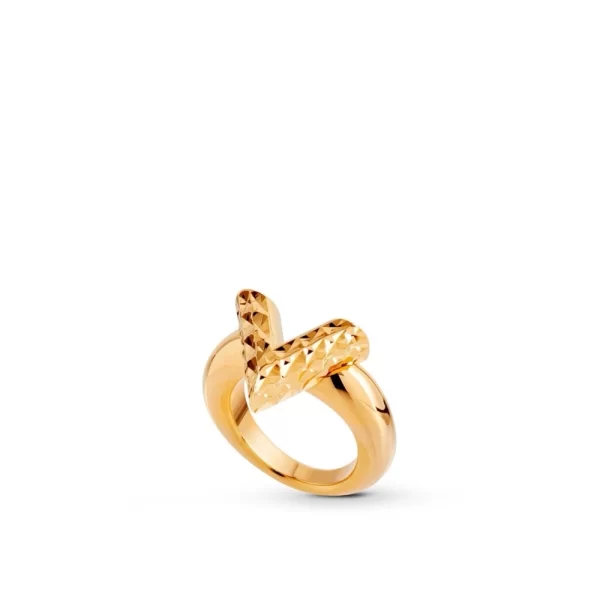 Louis Vuitton Berg Essential Guilloche Essential Gold Ring