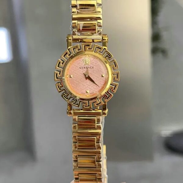 Versace Analog Display Stainless Steel Band Gold Watch For Women