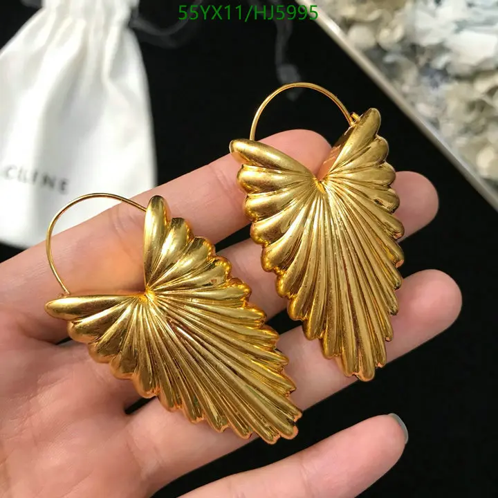 Celine Leaf Shaped Gold Earrings For Women