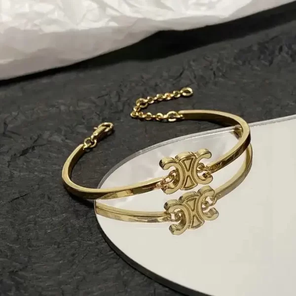 Celine Triomphe Gold Bracelet Womens Bangle-Other Jewelry