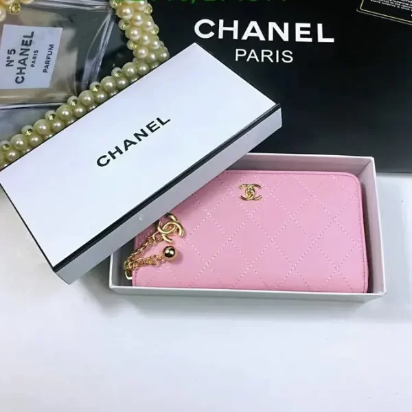 Chanel Caviar Quilted Large Gusset Zip Around Wallet Light Pink