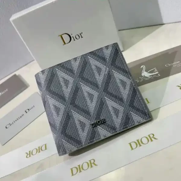 Christian Dior Unisex Canvas Leather Logo Folding Wallets