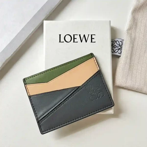 Loewe Puzzle Brand-Debossed Leather Card Holder Wallet