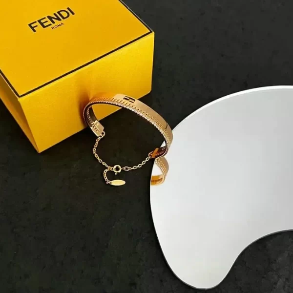 Prada Unique Design Premium-Grade Quality Gold Signature Bangle Bracelet