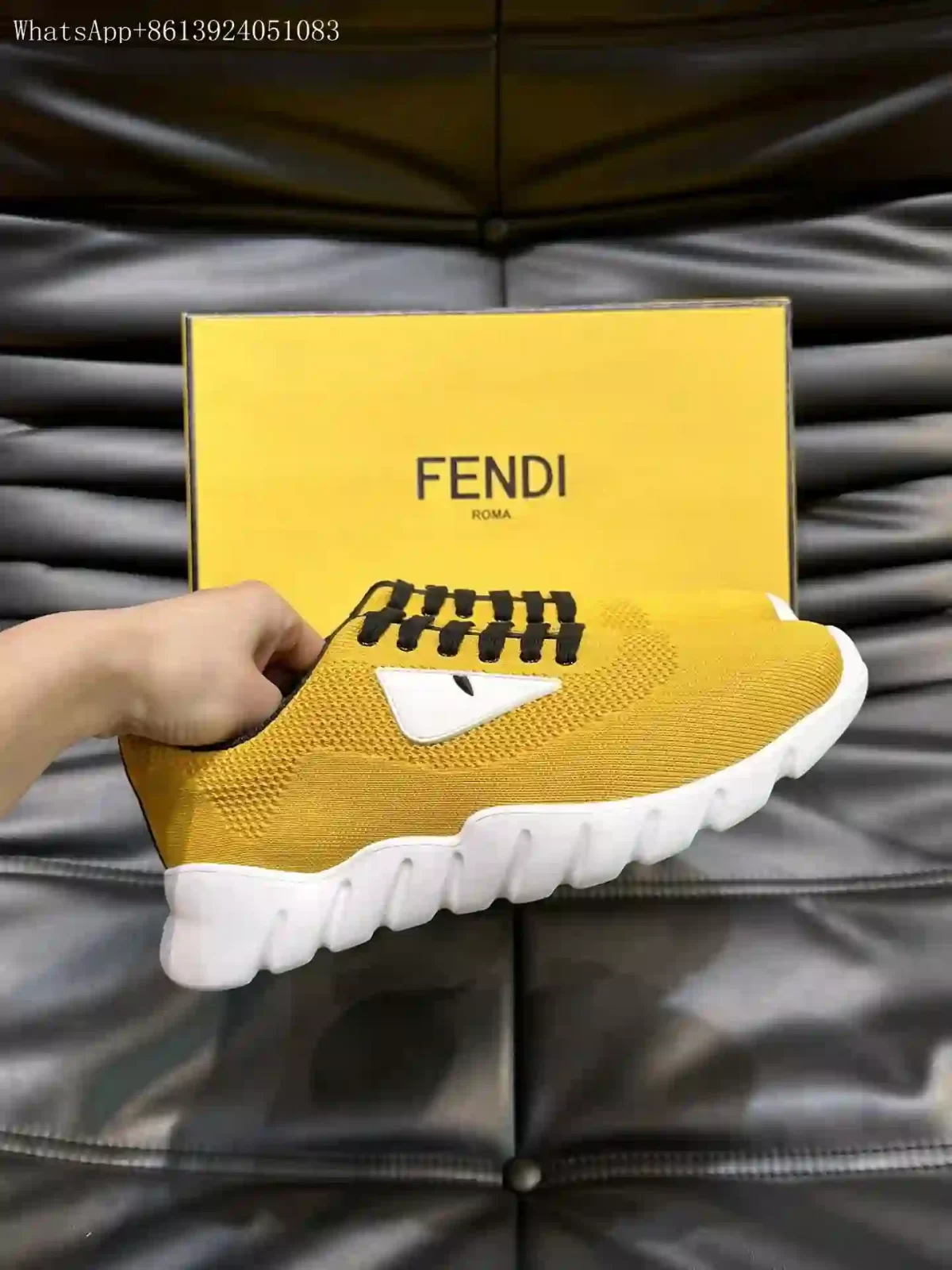 Fendi Leather Flow Low-Top Sneakers For Men