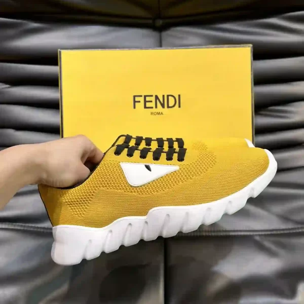 Fendi Leather Flow Low-Top Sneakers For Men