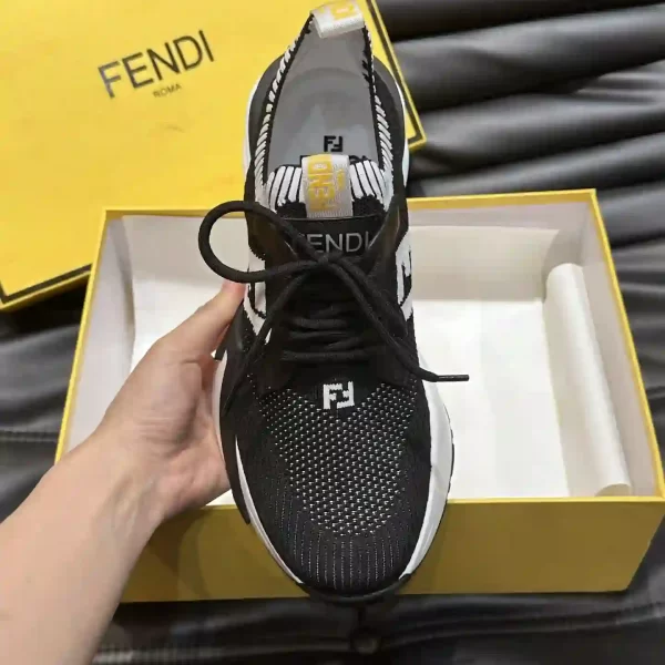 Fendi Men's Flow Leather Low Top Sneakers Shoes