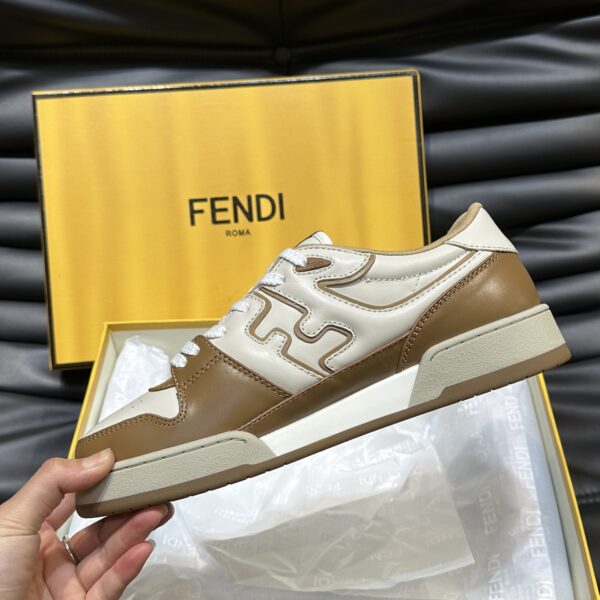 Fendi Men's Flow White Leather Low Top Fashion Sneakers Shoes