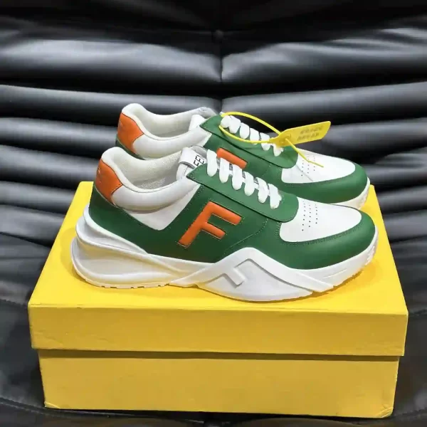 Fendi Men's Green And White Trainers Sneakers