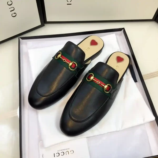 Gucci Princetown Leather Double G Loafers Muller Shoes