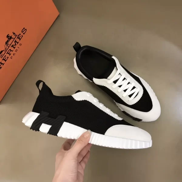 Hermes Goatskin Bouncing Women's Sneaker Black & White