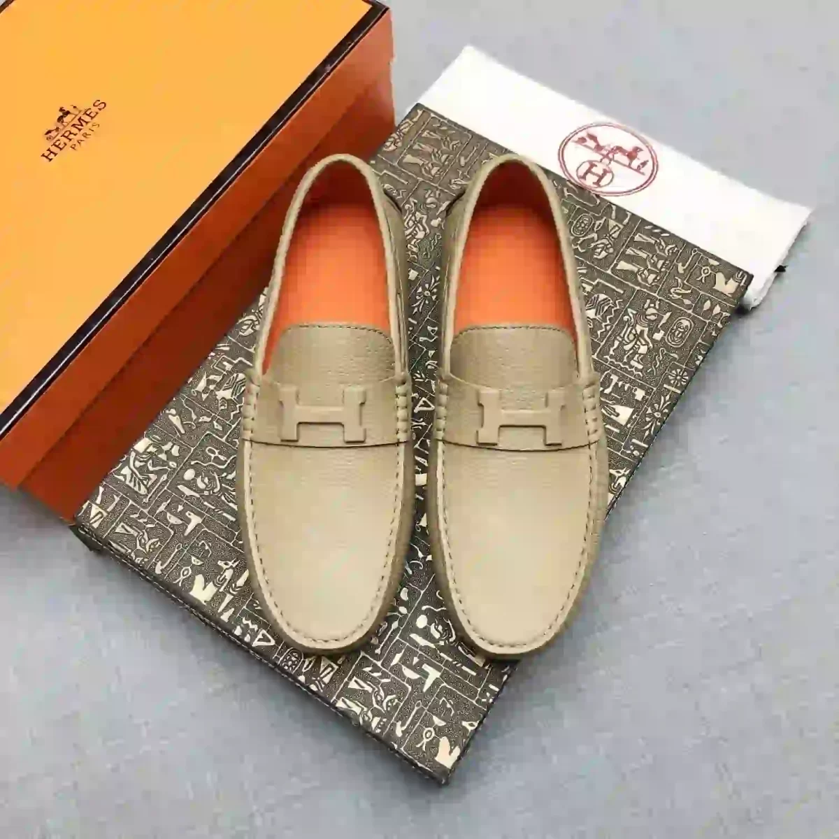 Hermes Supple Calfskin Irving Driving Moccasin Loafers Shoes