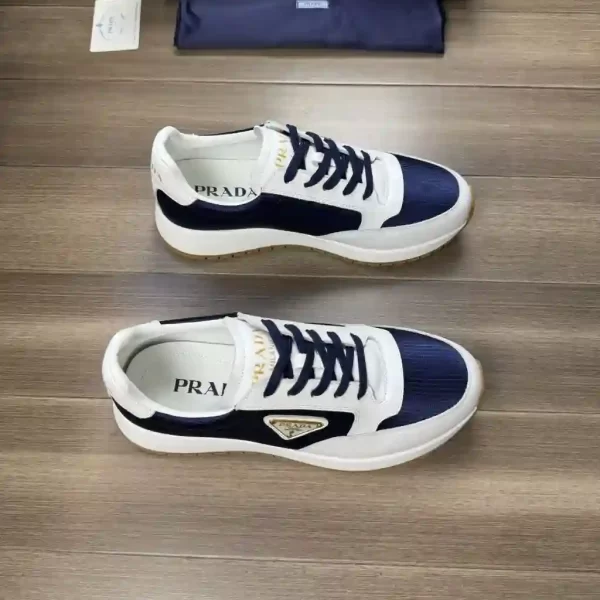 Prada Men's Blue Nubuck And Re-nylon High-top Trainers Sneaker